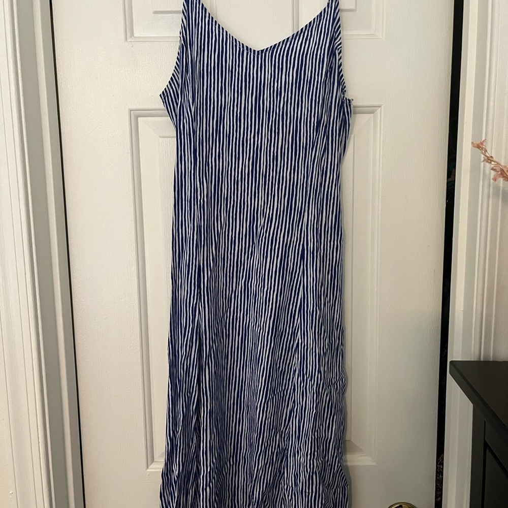 Blue and white strip sundress